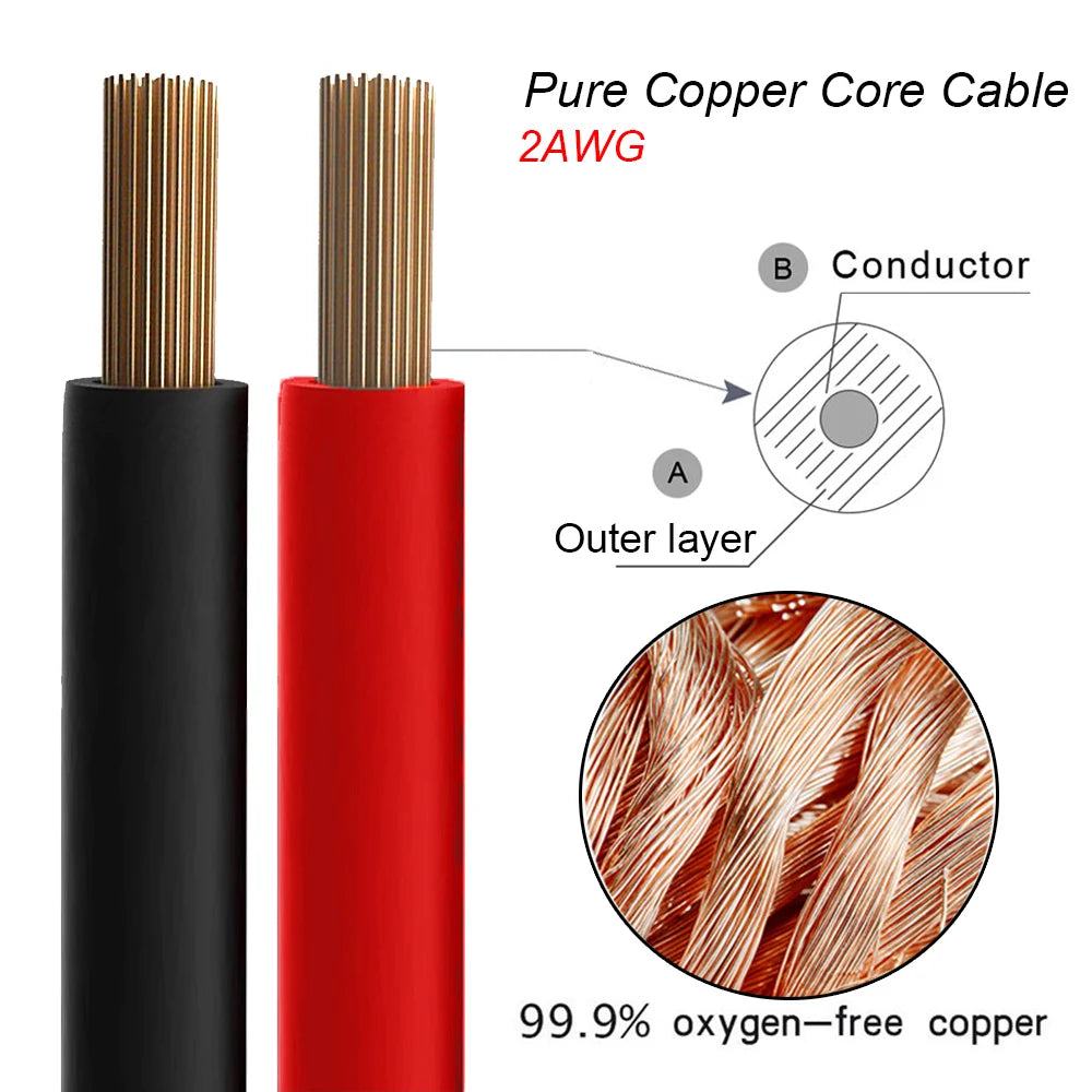 2 AWG Soft Battery Connection Cables