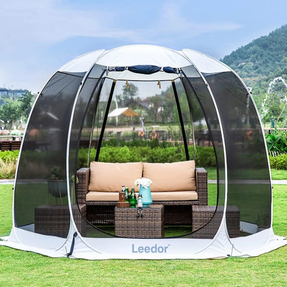 Pop Up Screen House, 6-10-15 Person Outdoor Screen Tent，Camping Screen Room with Carry Bag, Screened Gazebo with Mosquito Netti