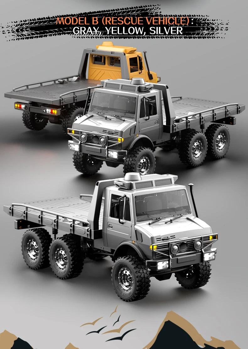 RC Truck 6WD Off-road Remote Control Transport/Rescue Truck - 1/18 Scale 2.4G High Speed Climbing Truck