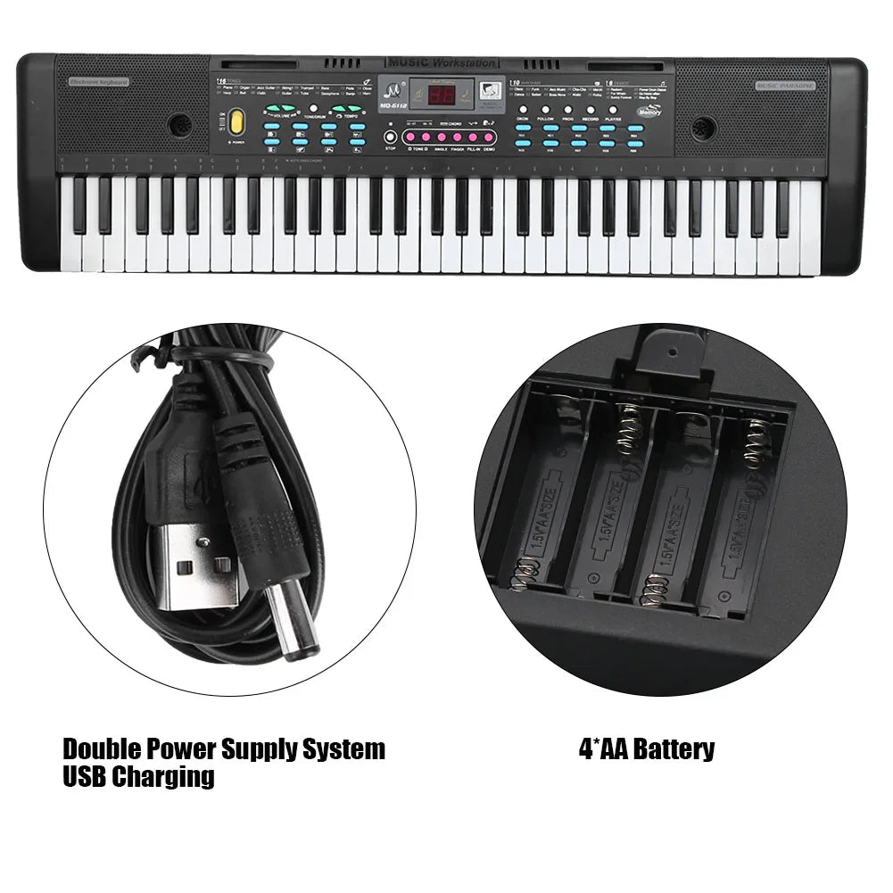 61 Key Electronic Organ with Microphone