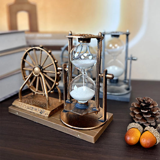 Vintage Ferris Wheel Statue With Hourglass Sand Clock