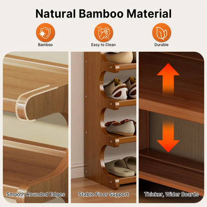 Multi-Tier, Compact Space-Saving Shoe Storage Rack, Easy to Assemble, for Entryway, Dorms, Apartments and Home