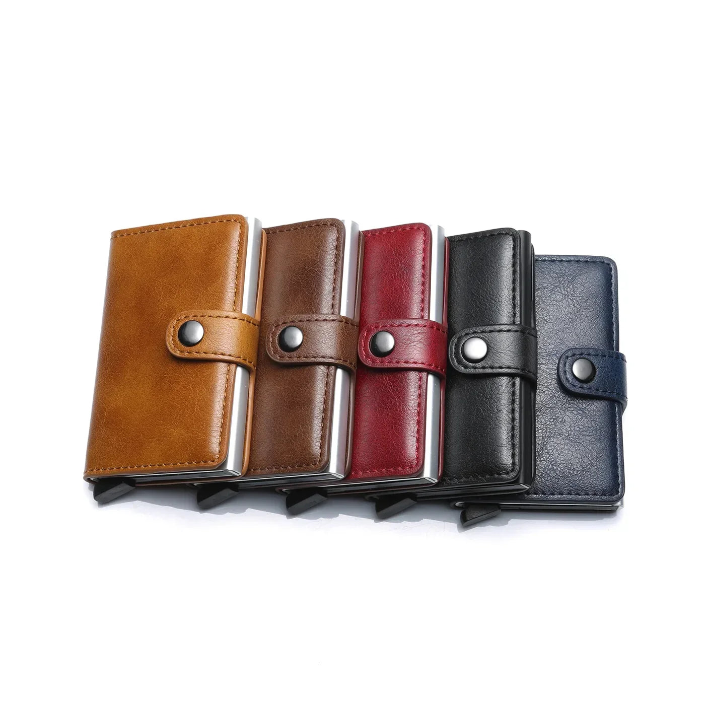 Rfid Credit Card Holder Storage Luxury Small Smart Wallet Metal Business Cardholder Case for Women or Men