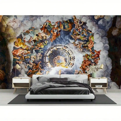 1pc Renaissance Tapestry Ceiling Fresco Art Wallpaper Greek Gods Mythology for Living Room Back-to-school season Autumn gifts