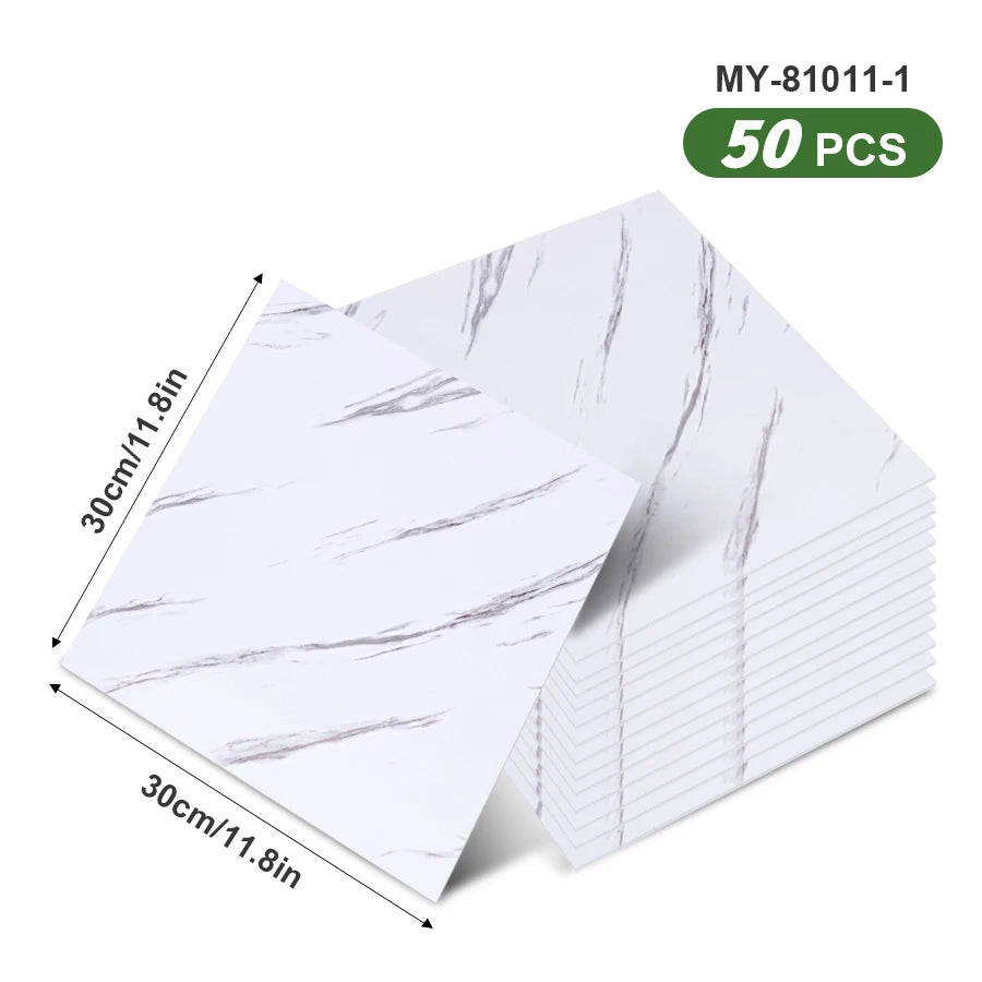 50pcs SXP Floor and Wall Tiles Peel and Stick 11.81x11.81in Self-Adhesive Applies to any Indoor Surface