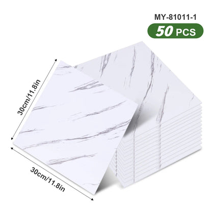 50pcs SXP Floor and Wall Tiles Peel and Stick 11.81x11.81in Self-Adhesive Applies to any Indoor Surface