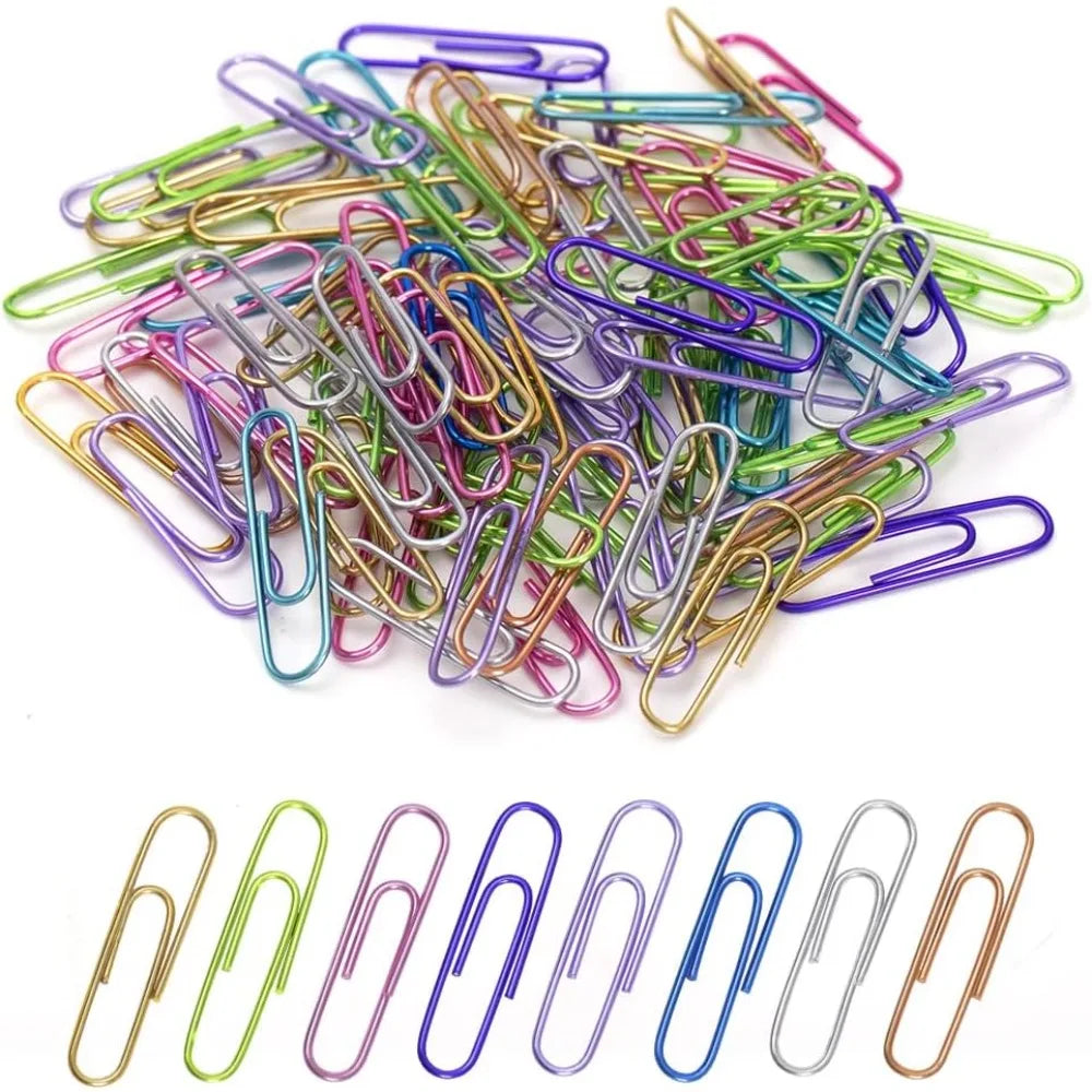 240pcs Medium Colored Paper Clips for Office/School Use