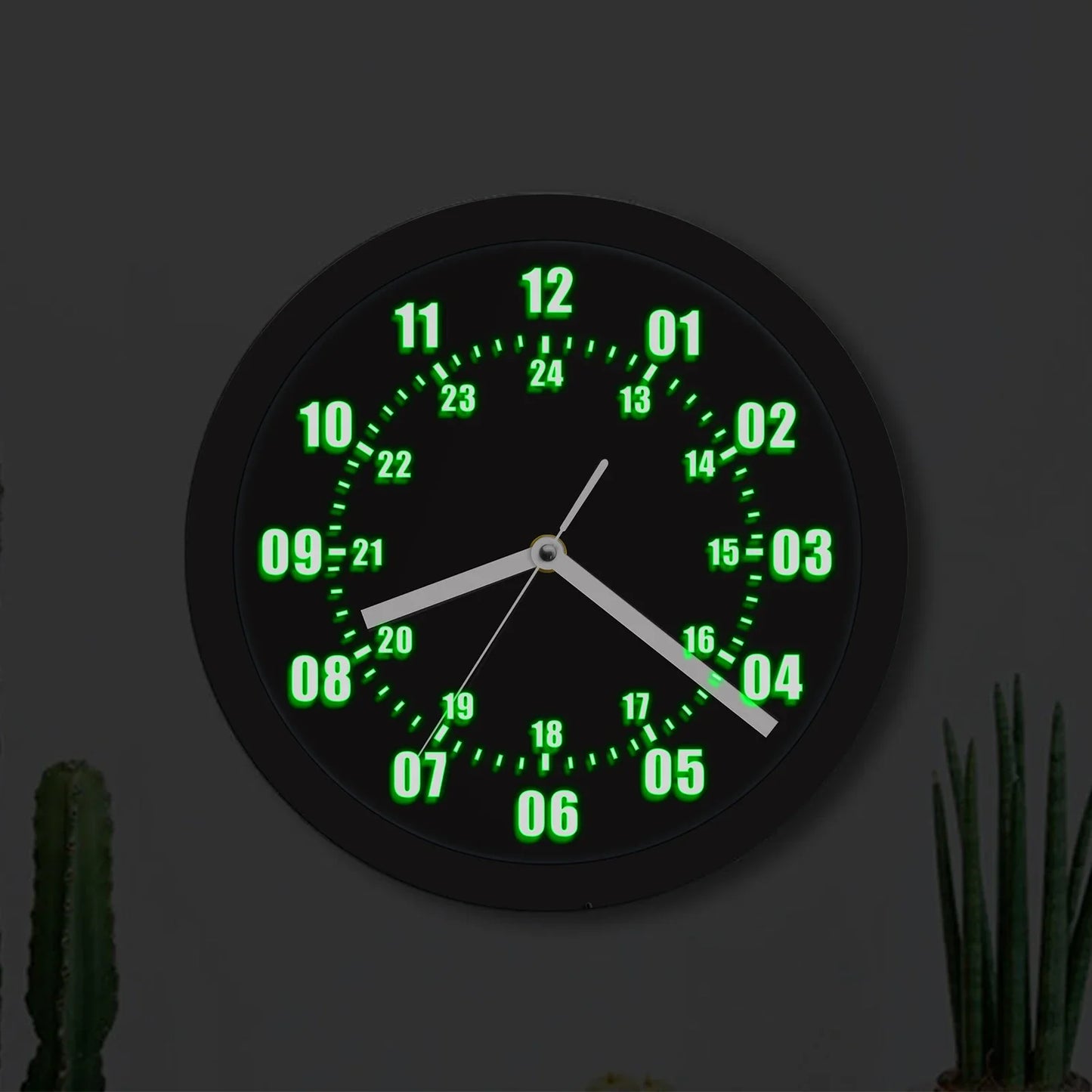 LED Indoor Outdoor Luminous Wall Clock With Remote Control Night Lighting