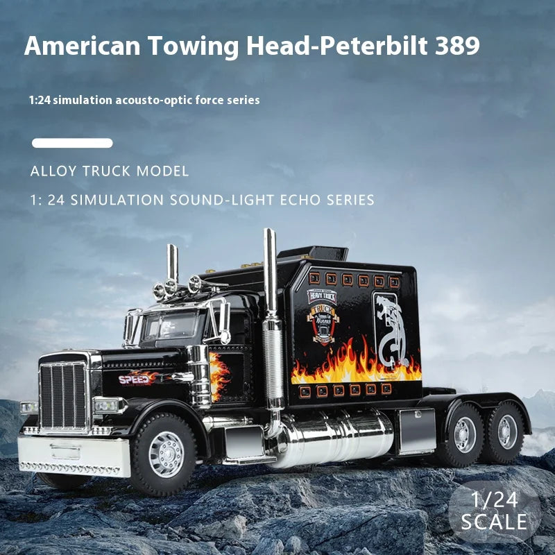1:24 Scale Peterbilt 389 model, with lighting and sound