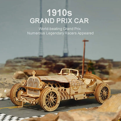 1:40 Scale Grand Prix Car Wooden 3D Puzzle Kit