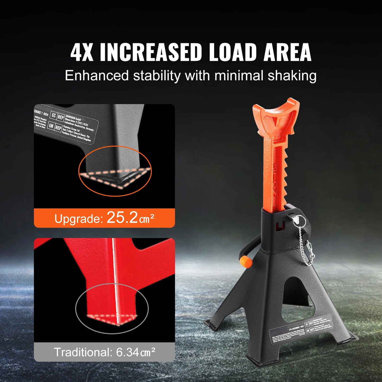 3 or 6 Ton Capacity Jack Stands