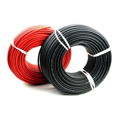 Solar Power Cable 4/6mm2 12/10AWG Wire Photovoltaic TÜV TUV Cable For PV Panels Connection Red Black PVC Double Layer EU Stock