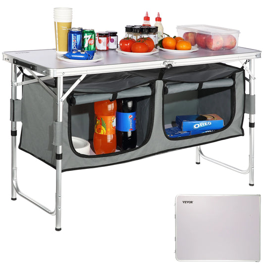 Camping Kitchen Folding Table Quick set-up MDF Camping Table for Outdoor Picnics BBQ Camping RV Traveling