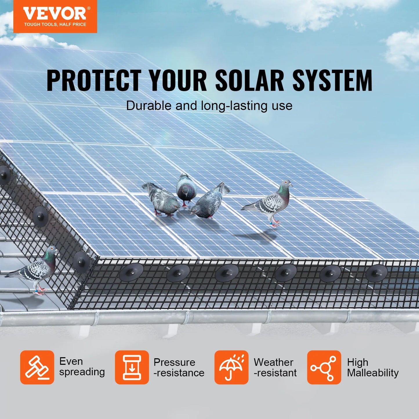 Solar Panel Bird and Critter Guard Roll Kit