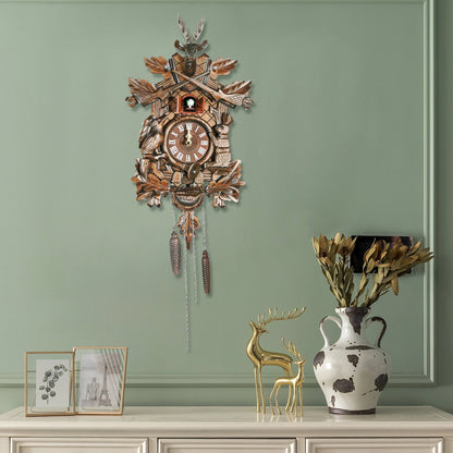 Forest Nordic Style Retro Wooden Cuckoo Wall Clock