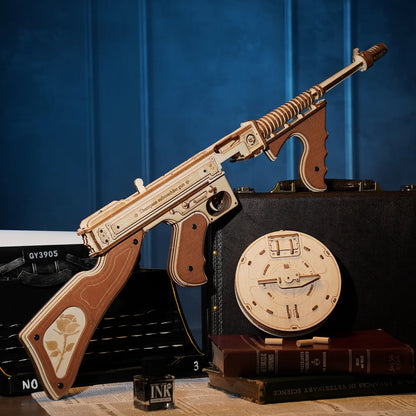 Thompson Submachine Gun 3D Wooden Puzzle for Adults and Teens