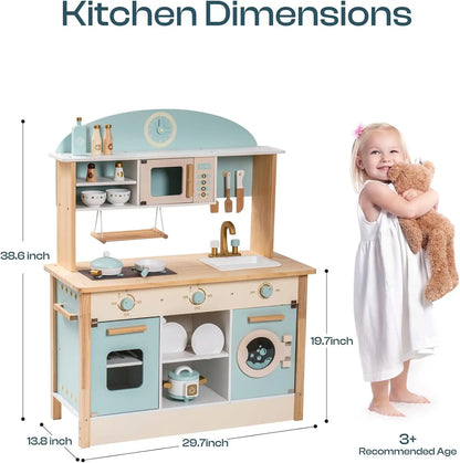 Wooden Play Kitchen Kids Kitchen Playset