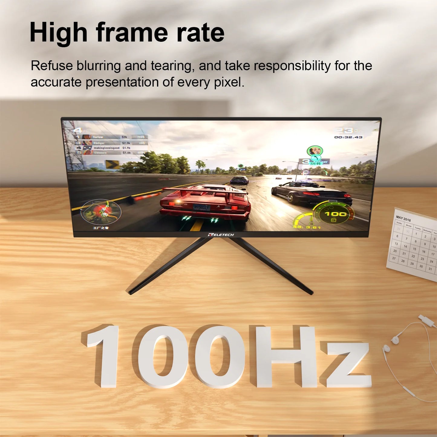 21.5Inch 100Hz FHD 1080P 3000∶1 VA Gaming Monitor HDMI/VGA Support Vesa Wall Mount