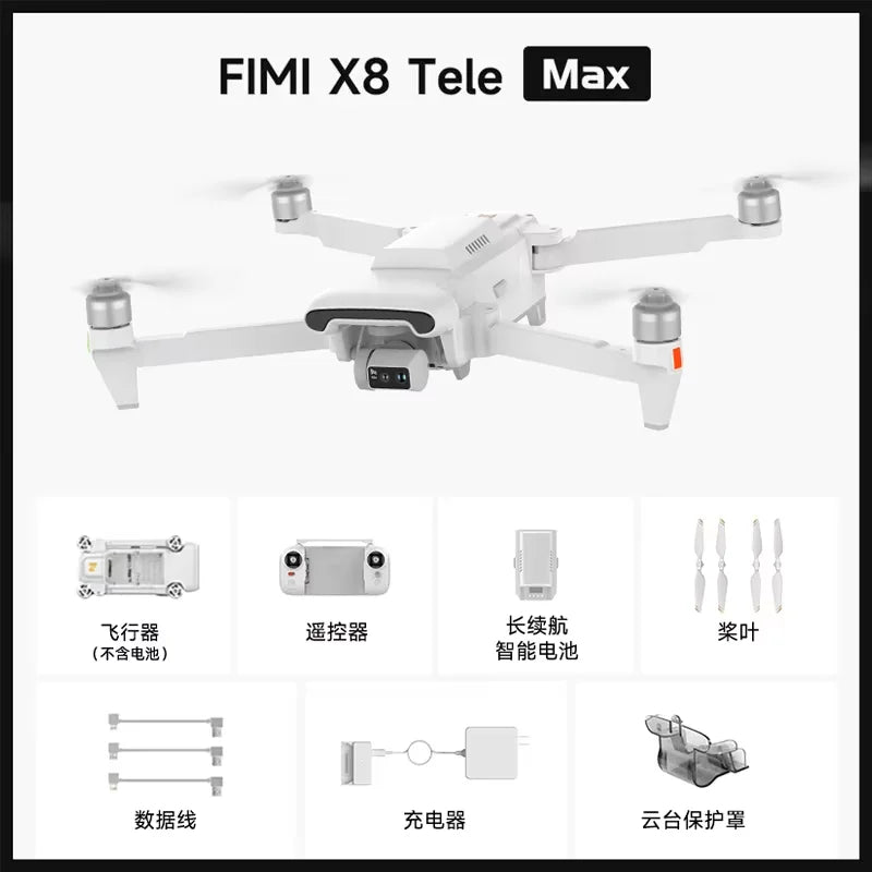 RC Quadcopter Tele Max 4K Professional Drone 3-Axis Gimbal with Wide-Angle 30x Hybrid Zoom AI Super Night Mode