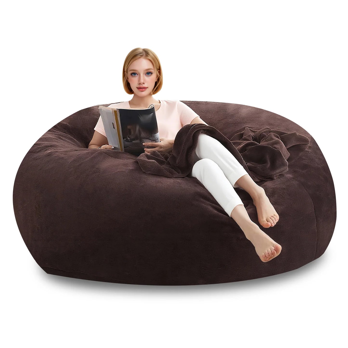 Big Bean Bag Chairs for Adults, With Filler Memory Foam Super Soft Plush, for Living Room, Family Room, Bedroom and 3 season room