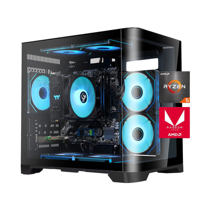 Gaming Desktop AMD Ryzen 5 5600GT 3.9GHz 16GB(8G*2) DDR4 3200 1T NVME SSD ARGB 7 Fans Win 11 Home