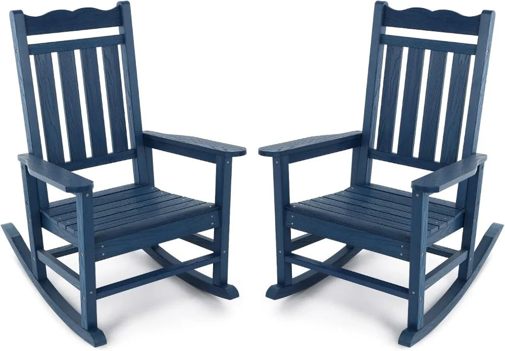 All-Weather Outdoor Rocking Chair, Porch Rocker with 400 lbs Weight Capacity, for Backyard, Fire Pit, Lawn, Garden and Indoor