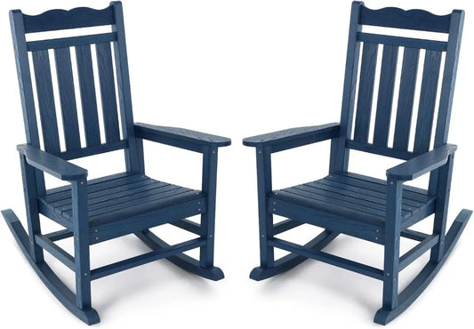 All-Weather Outdoor Rocking Chair, Porch Rocker with 400 lbs Weight Capacity, for Backyard, Fire Pit, Lawn, Garden and Indoor