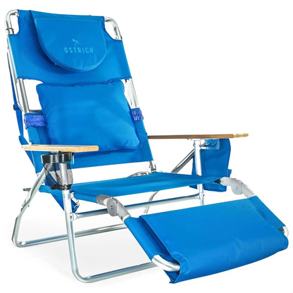 The Deluxe 3 in 1 Lightweight Lawn Beach Reclining Lounge Chair with Footrest, Outdoor Furniture for Patio, Customized