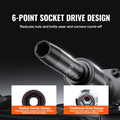1/2" Drive Impact 6 Point Socket Set