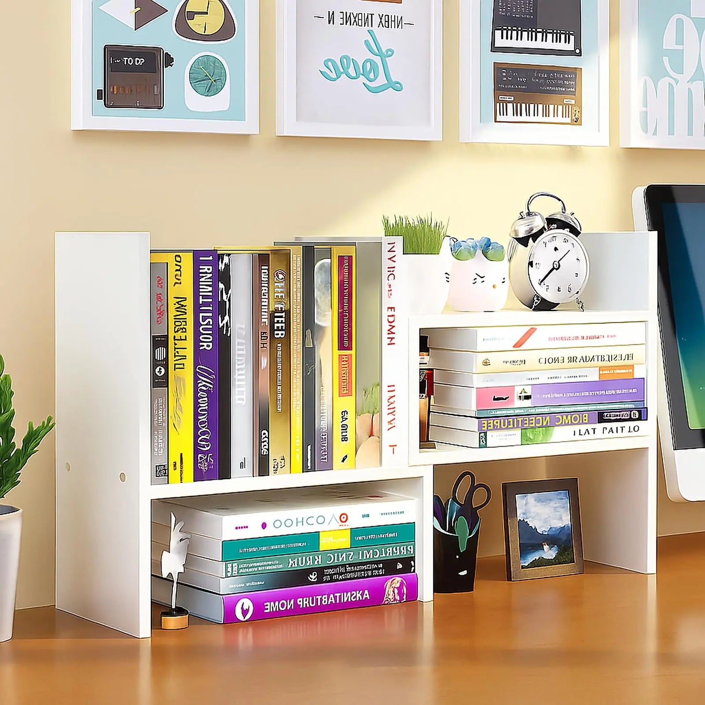 Desktop Organizer With Adjustable Shelves