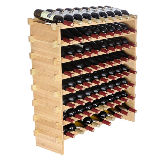 48/72 Bottle Stackable Modular Free Standing Wine Storage Rack