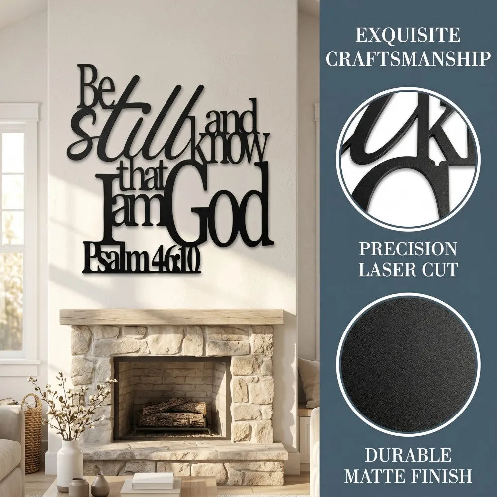 "Be Still and Know That I Am God" Metal Wall Art | Psalm 46:10 Christian Scripture Decor