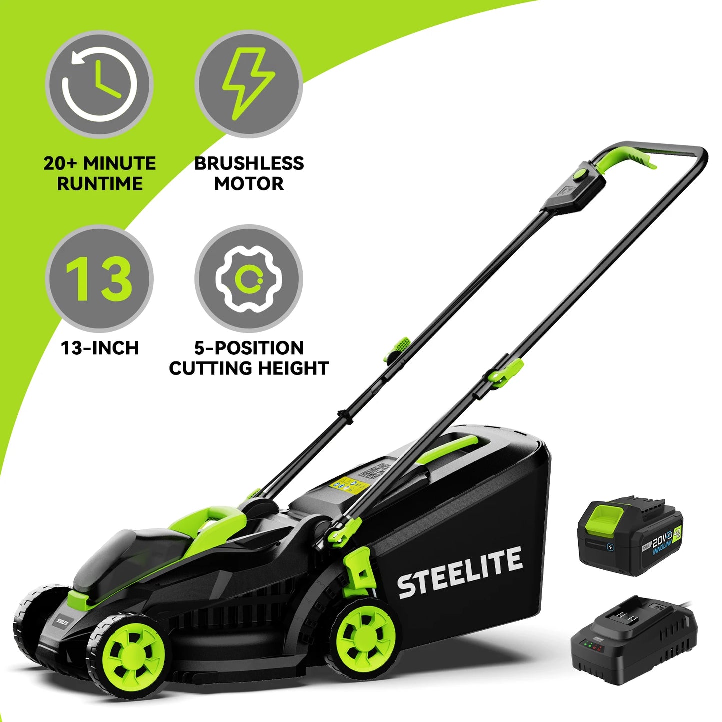 13" Lightweight Cordless Lawn Mower