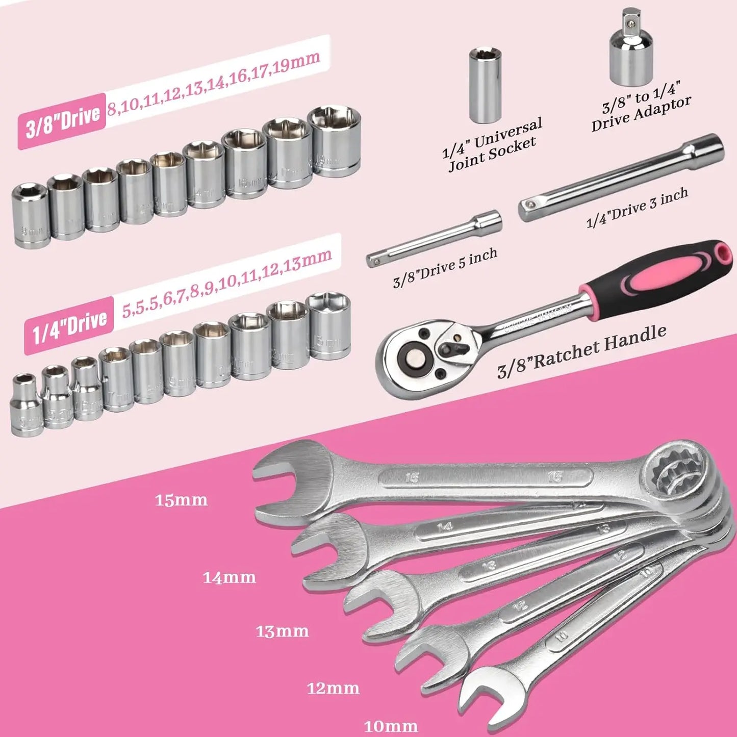 450-Piece Pink Tool Set