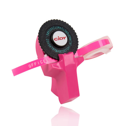 Embossing label maker with 2 ribbons