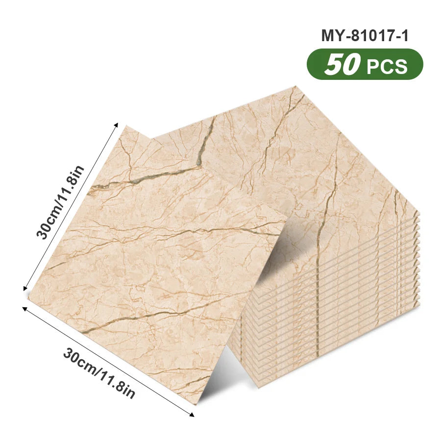 50pcs SXP Floor and Wall Tiles Peel and Stick 11.81x11.81in Self-Adhesive Applies to any Indoor Surface