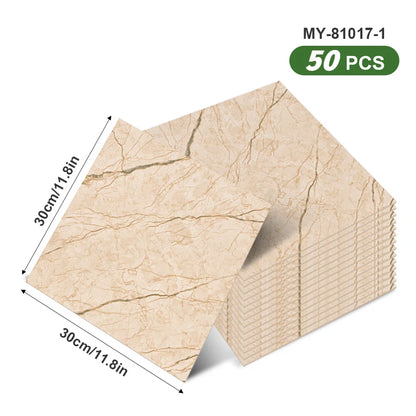 50pcs SXP Floor and Wall Tiles Peel and Stick 11.81x11.81in Self-Adhesive Applies to any Indoor Surface