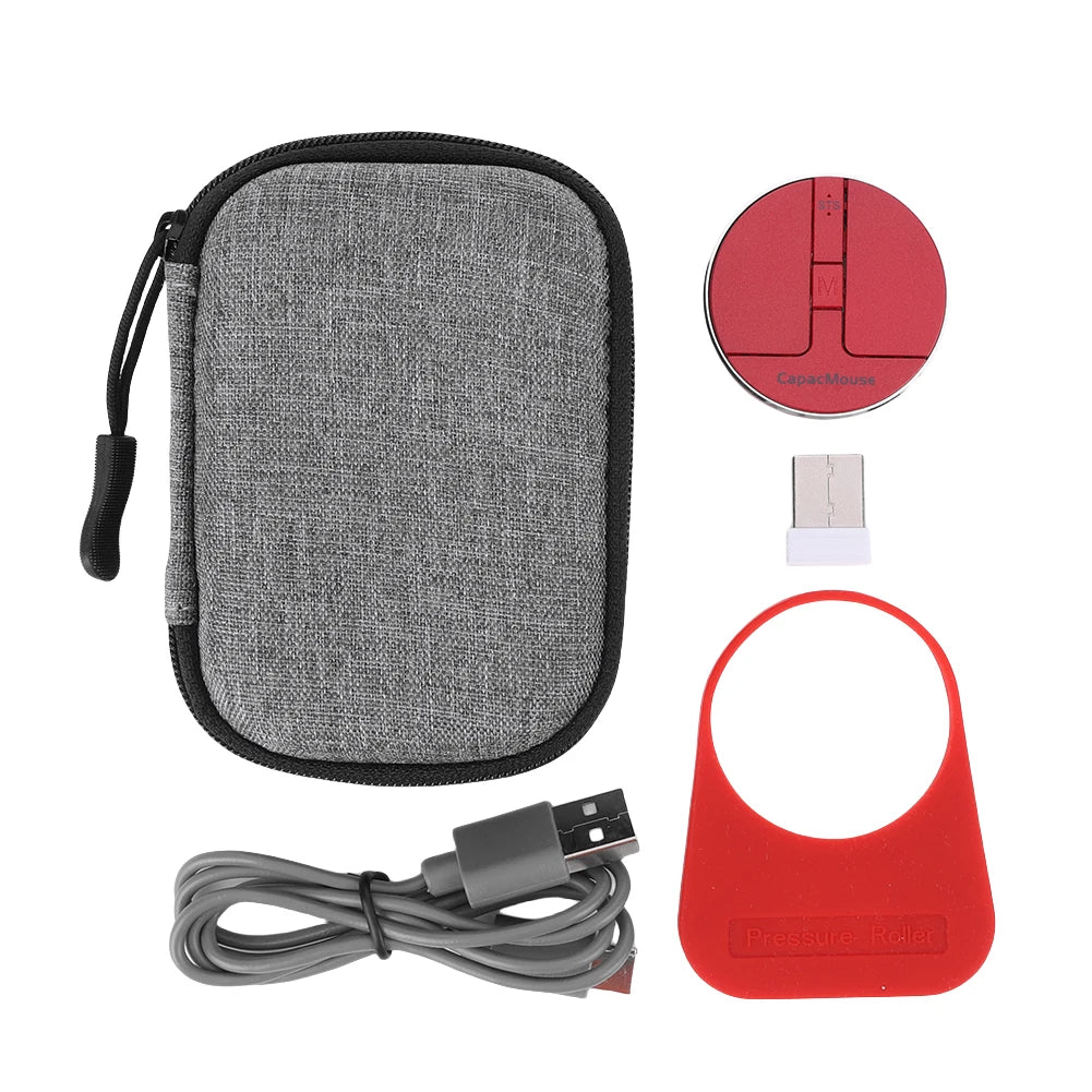 Portable 3 Mode BT 5.2/2.4G/USB Mini Capacitive Mouse with USB Receiver for Laptop PC