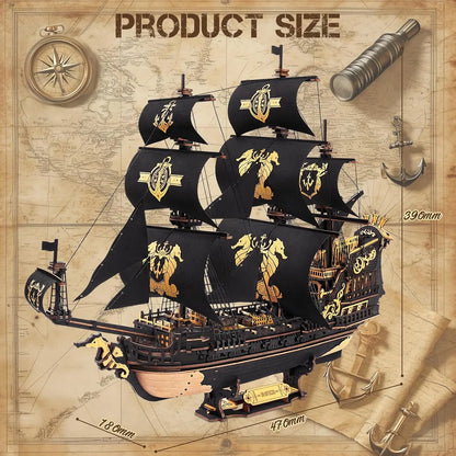 603pc 3D Puzzle Wooden Seahouse Barque Model kit