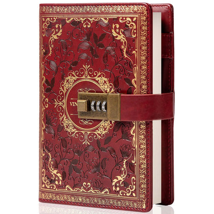 A5 Retro Digital Password Notebook Journal with Lock