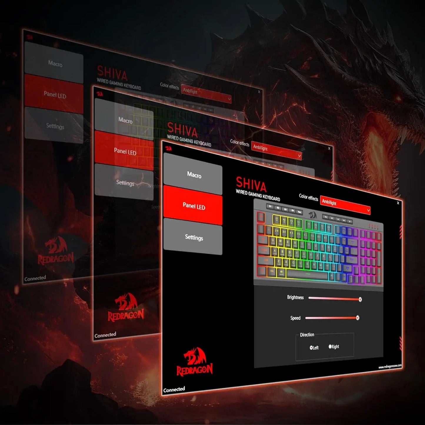 Redragon K515 Shiva RGB Membrane Gaming 98 Keys Mechanical Detachable Wrist Rest