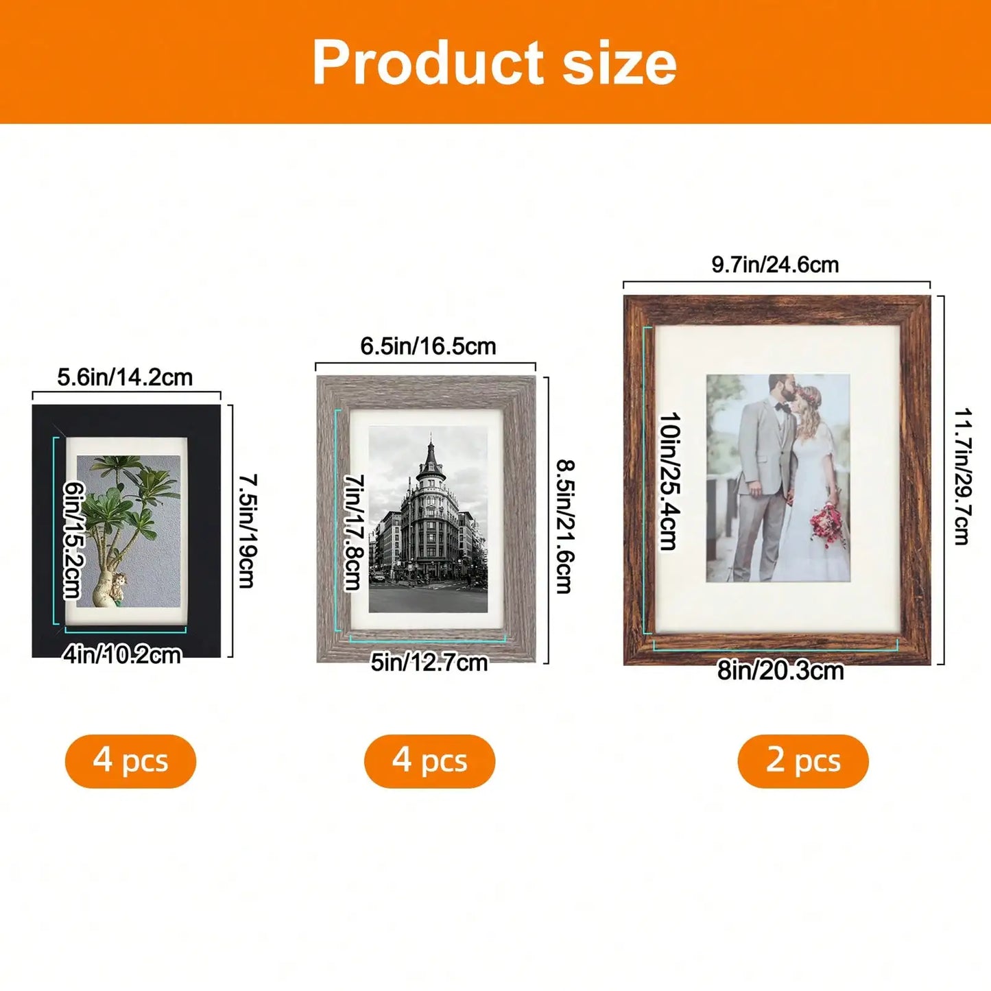 10/15/20 Pack Picture Frames Set, Picture Frames Collage Wall Decor in Three Sizes 8x10, 5x7, 4x6 For Walls