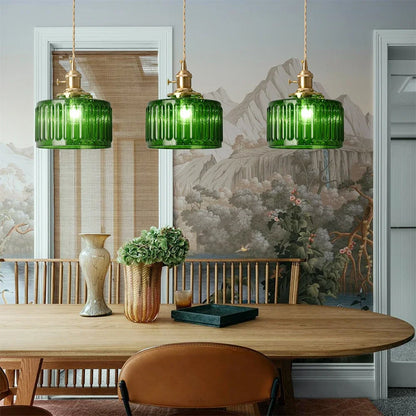 LED Crystal Green Chandelier Hanging Ceiling Lights for Dining Room or Kitchen Island