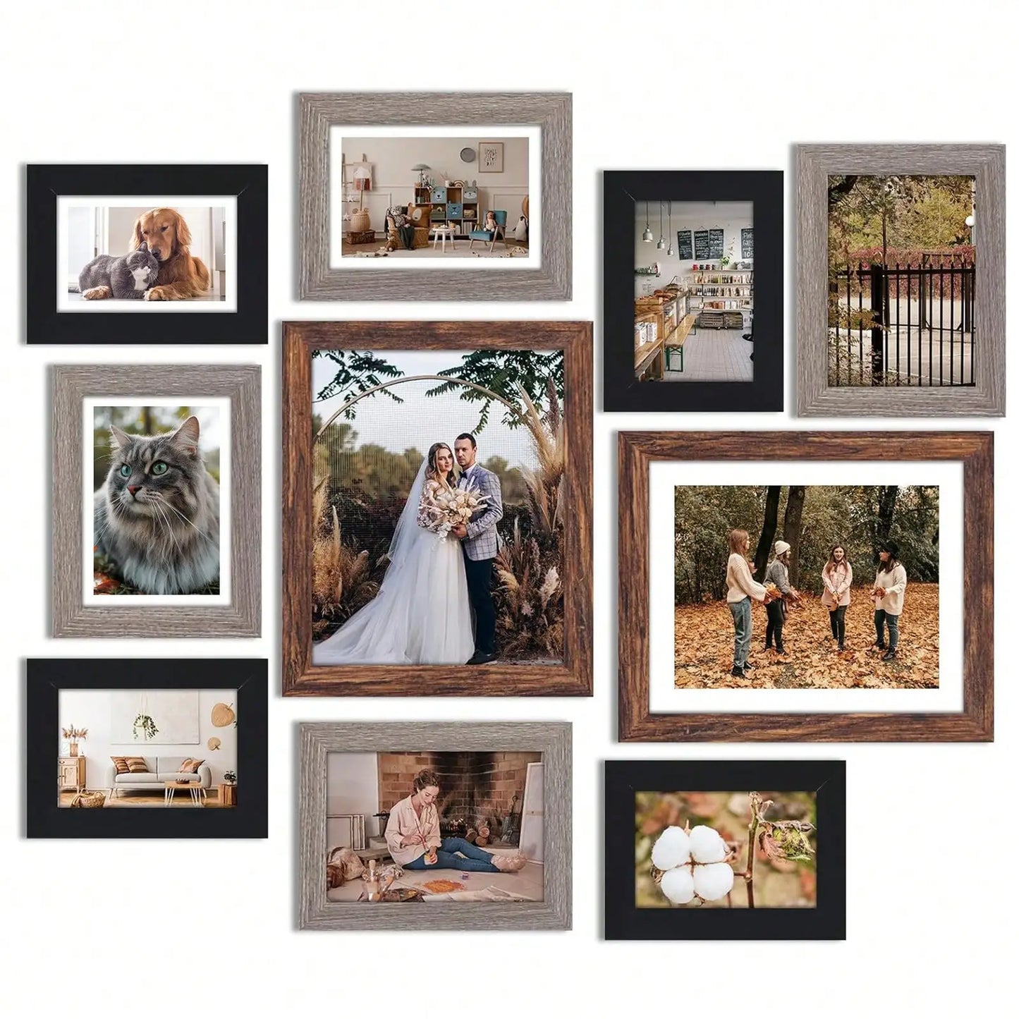10/15/20 Pack Picture Frames Set, Picture Frames Collage Wall Decor in Three Sizes 8x10, 5x7, 4x6 For Walls