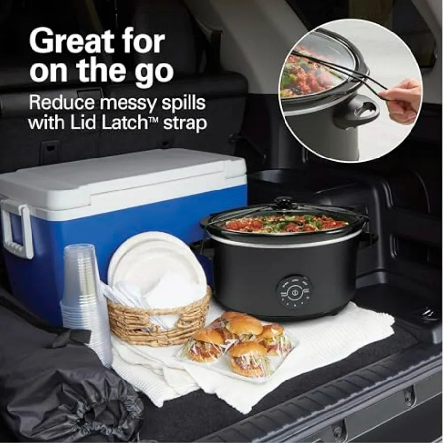 7 Quart Set and Forget Portable Programmable Slow Cooker with 15 Cooking Options