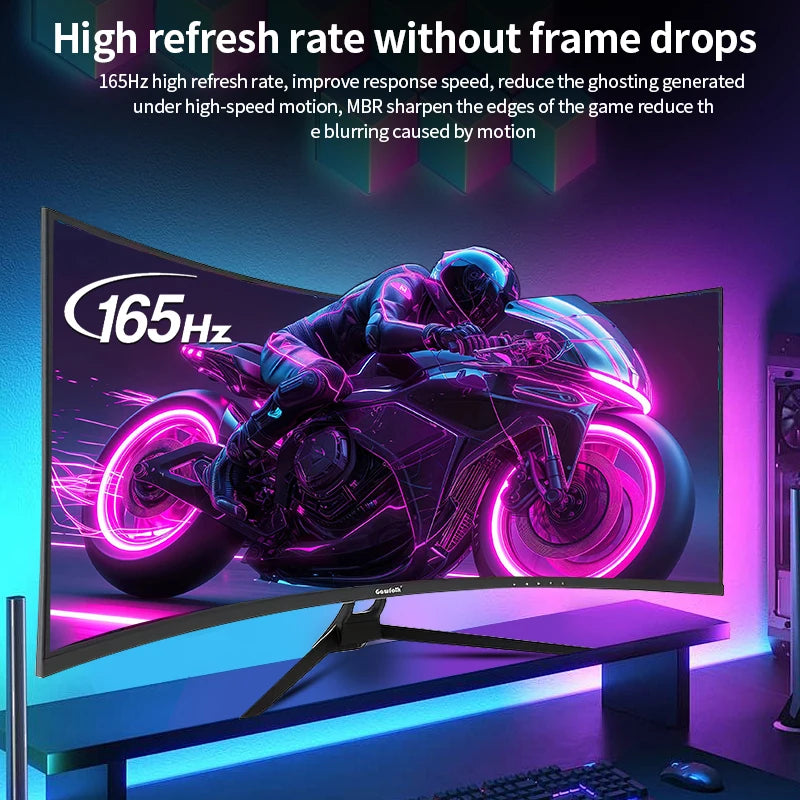 34 Inch Ultrawide Curved Gaming Monitor, 1500R PC Screen 165hz UWQHD 4K, with FreeSync
