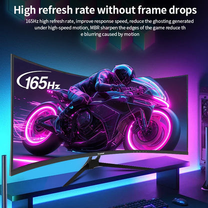 34 Inch Ultrawide Curved Gaming Monitor, 1500R PC Screen 165hz UWQHD 4K, with FreeSync