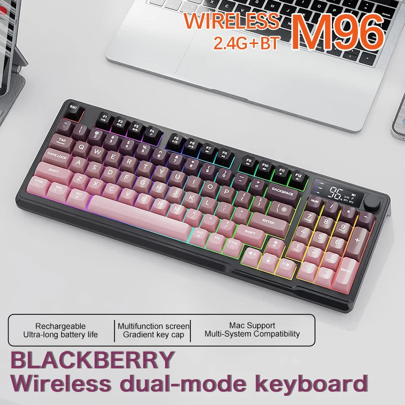 Wireless Keyboard Bluetooth Dual-Mode Connection, Multi-Device Linking, Ergonomic