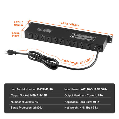 8/10/12 Outlets Power Strip.