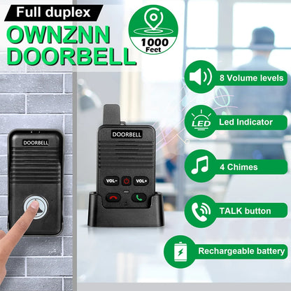 Wireless Voice Duplex Intercom Doorbell